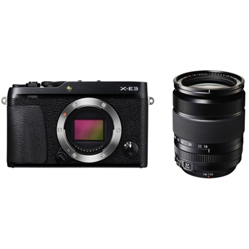 Fujifilm X-E3 Mirrorless Digital Camera (Black) with XF 18-135mm f/3.5-5.6 R LM OIS WR Lens