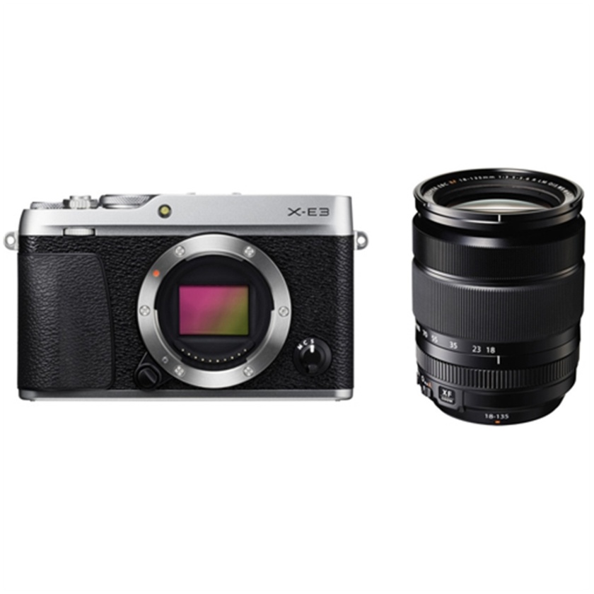 Fujifilm X-E3 Mirrorless Digital Camera (Silver) with XF 18-135mm f/3.5-5.6 R LM OIS WR Lens
