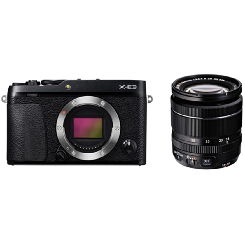 Fujifilm X-E3 Mirrorless Digital Camera (Black) with XF 18-55mm f/2.8-4 R LM OIS Zoom Lens