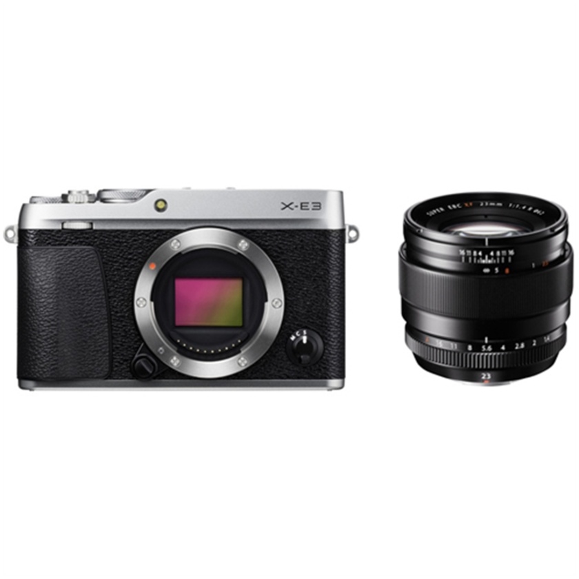 Fujifilm X-E3 Mirrorless Digital Camera (Silver) with XF 23mm f/1.4 R Lens