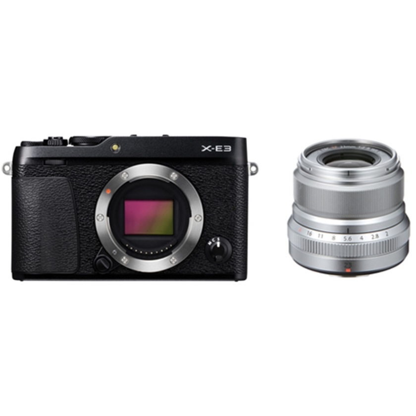 Fujifilm X-E3 Mirrorless Digital Camera (Black) with XF 23mm f/2 R WR Lens (Silver)