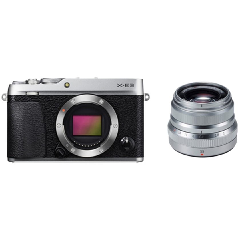 Fujifilm X-E3 Mirrorless Digital Camera (Silver) with XF 35mm f/2 R WR Lens (Silver)