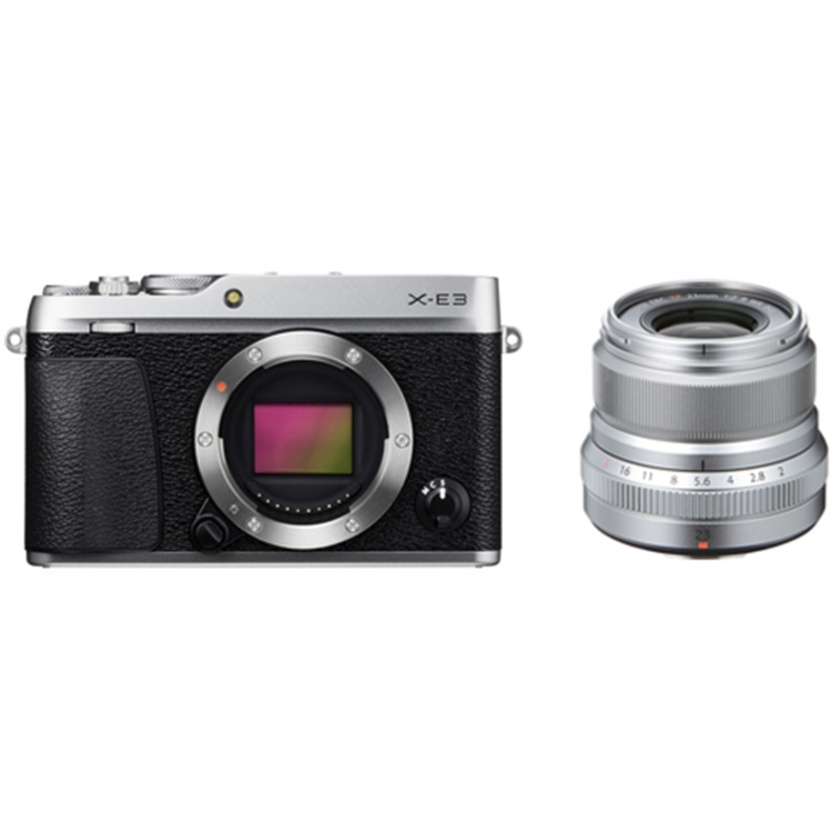 Fujifilm X-E3 Mirrorless Digital Camera (Silver) with XF 23mm f/2 R WR Lens (Silver)