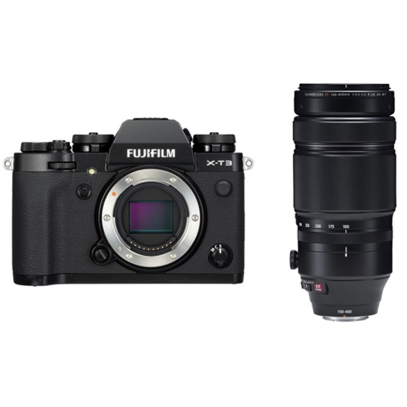 Fujifilm X-T3 Mirrorless Digital Camera (Black) with XF 100-400mm f/4.5-5.6 R LM OIS WR Lens