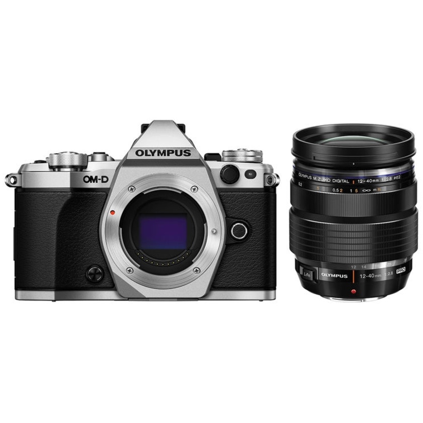 Olympus OM-D E-M5 Mark II Mirrorless Camera (Silver) with 12-40mm lens (Black)