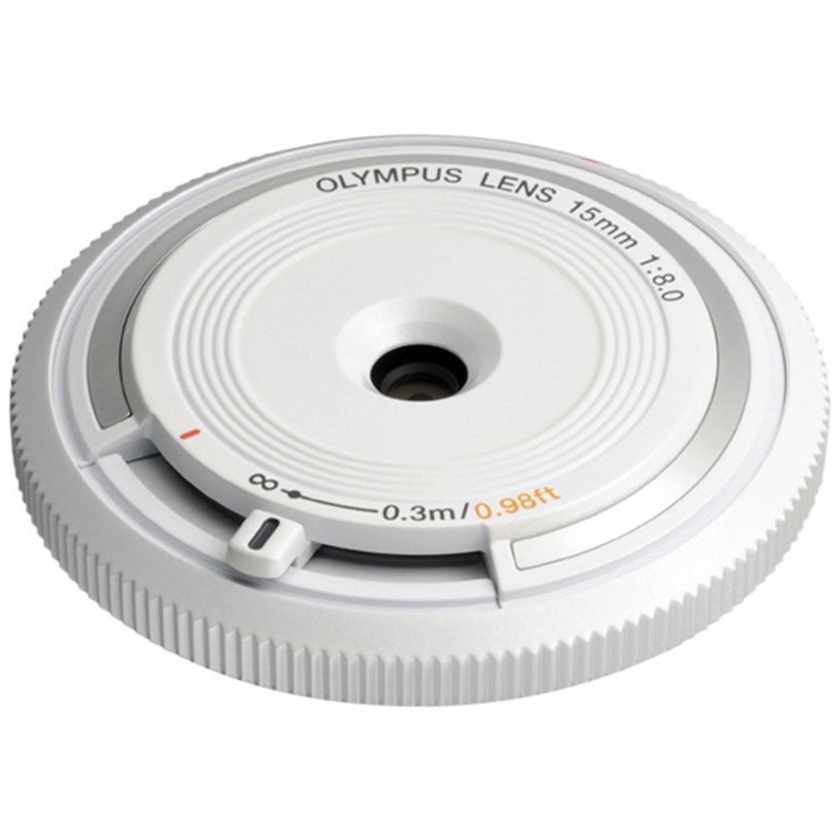 Olympus M.Zuiko Fisheye Body Cap 15mm f/8 Lens (White)