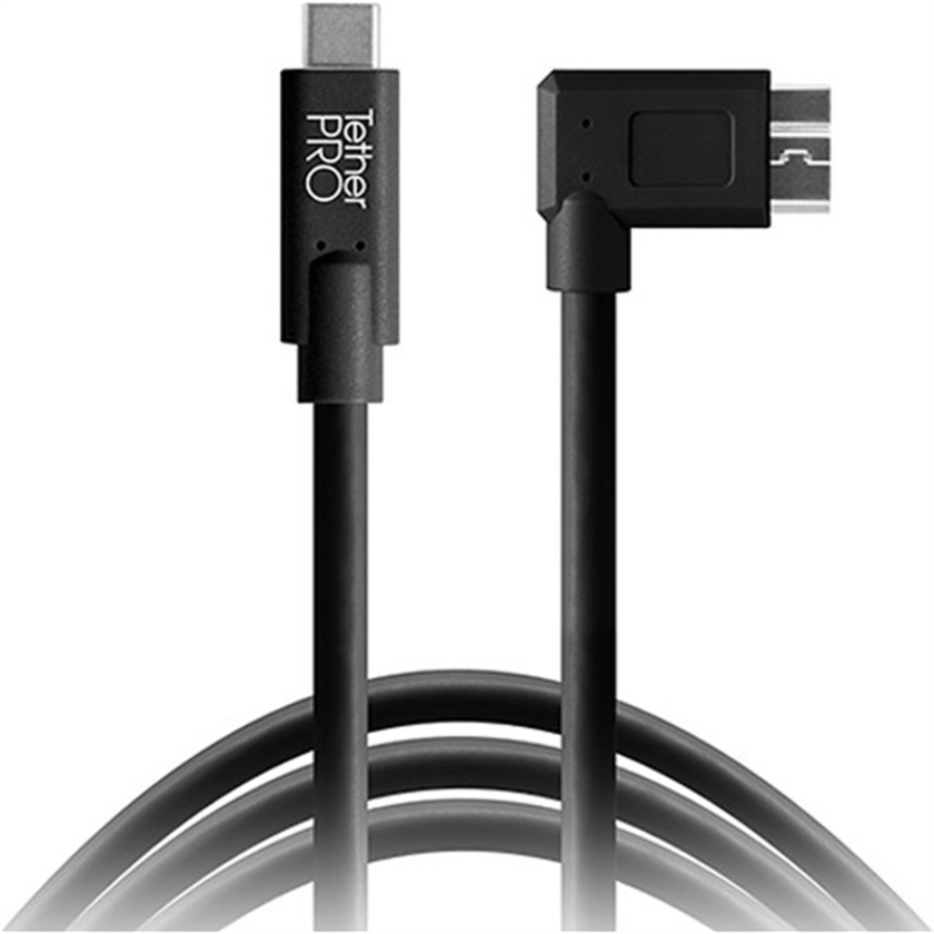 Tether Tools TetherPro USB Type-C Male to Micro-USB 3.0 Type-B Right-Angle Male Cable 4.6m (Black)
