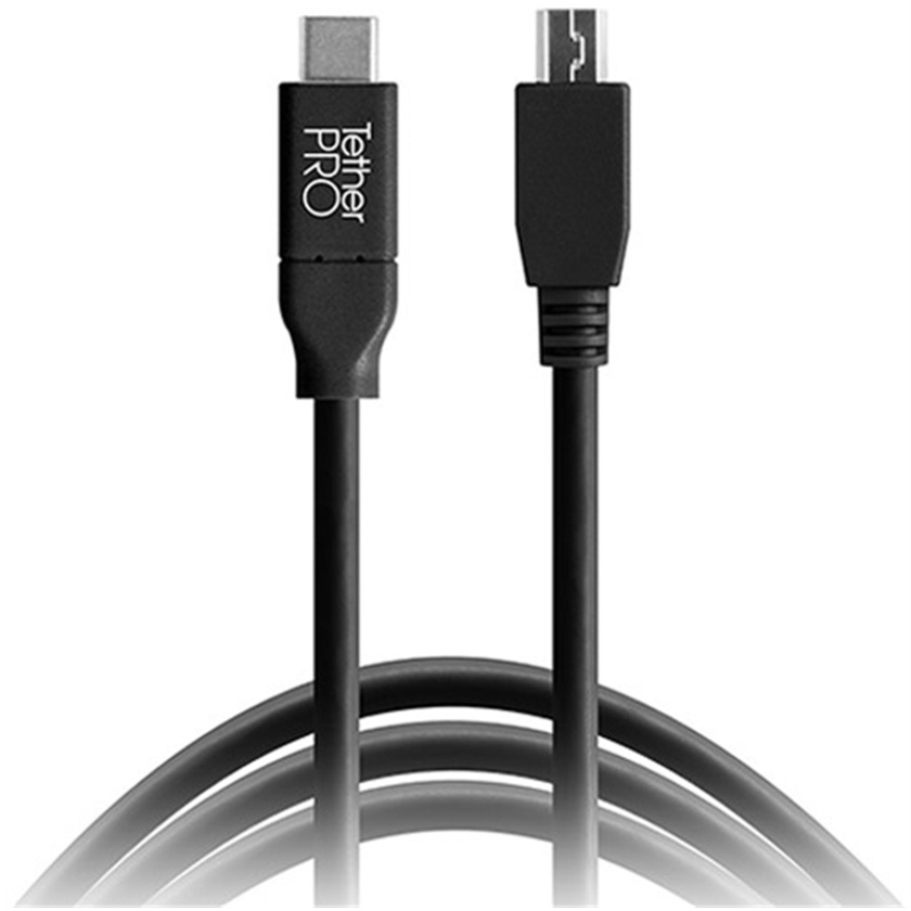 Tether Tools TetherPro USB Type-C Male to 2.0 Mini-USB Type-B Male 5-Pin Cable 4.6m (Black)