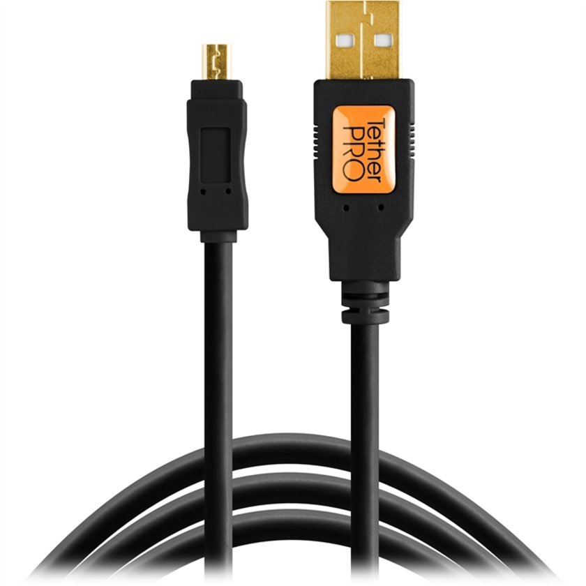 Tether Tools TetherPro USB 2.0 Type-A to Mini-USB Type-B 8-Pin Cable 4.6m (Black)