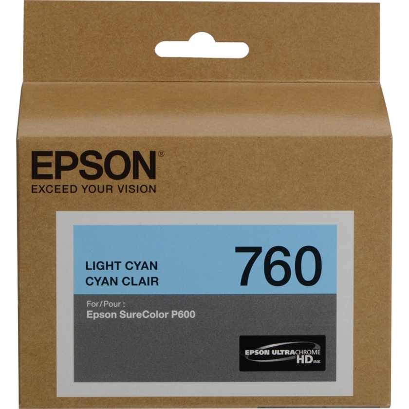 Epson T760 UltraChrome HD Light Cyan Ink Cartridge