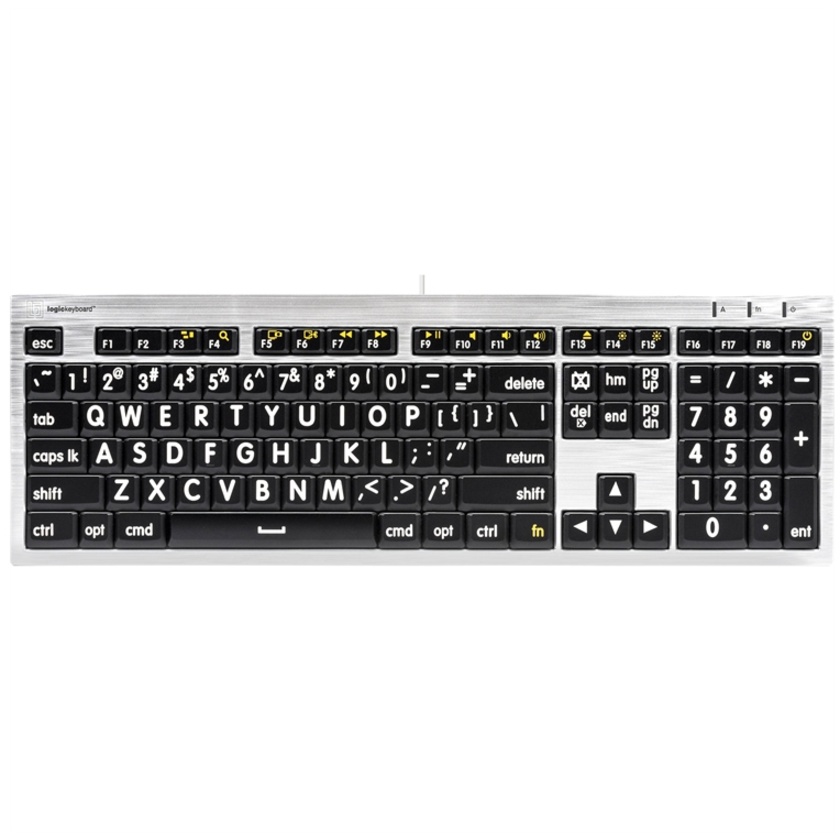 LogicKeyboard Large Print ALBA Mac Pro American English Keyboard (White on Black)