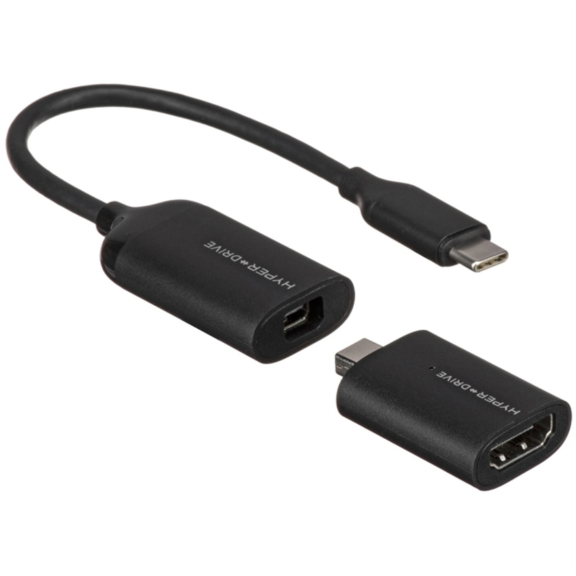 Hyper HyperDrive USB-C to 4K60Hz Mini DisplayPort & HDMI Adapter (Black)