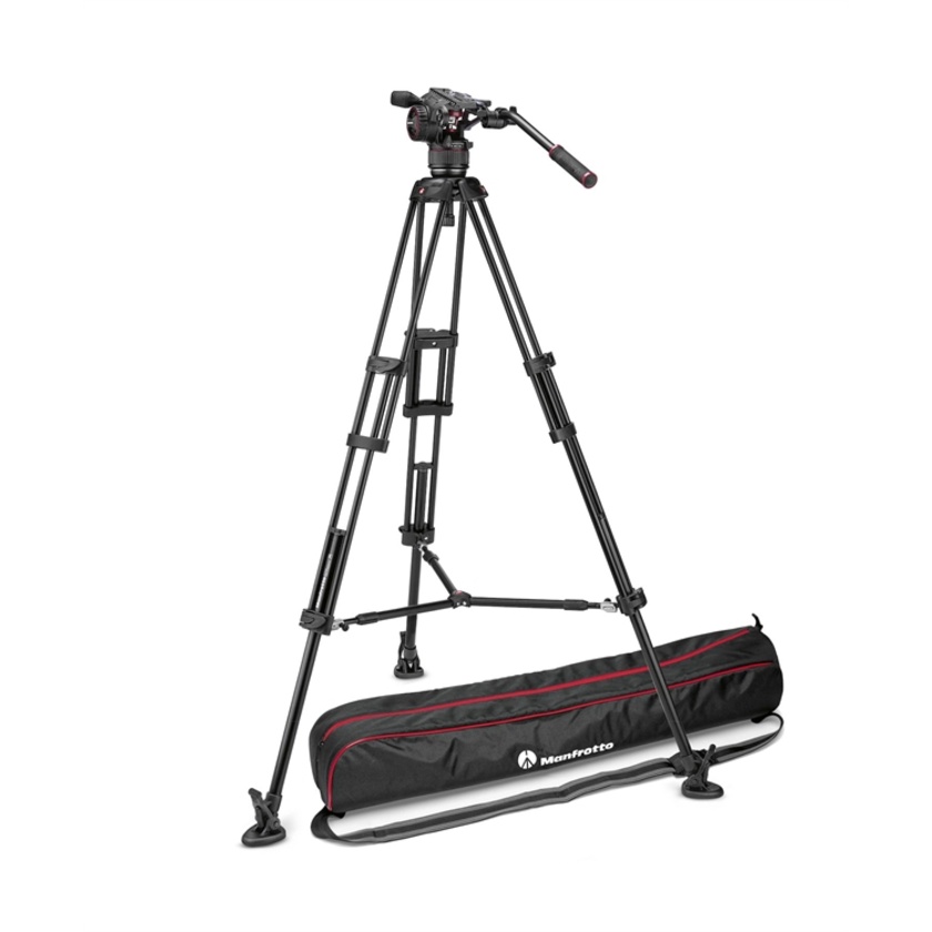 Manfrotto Nitrotech N8 Video Head with Twin Leg Tripod Middle Spreader