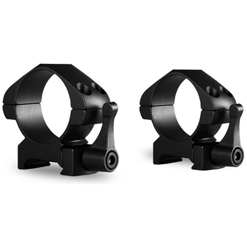 Hawke Sport Optics 2-Piece Precision Steel Weaver Ring Mounts with Lever (30mm, Medium, Matte Black)