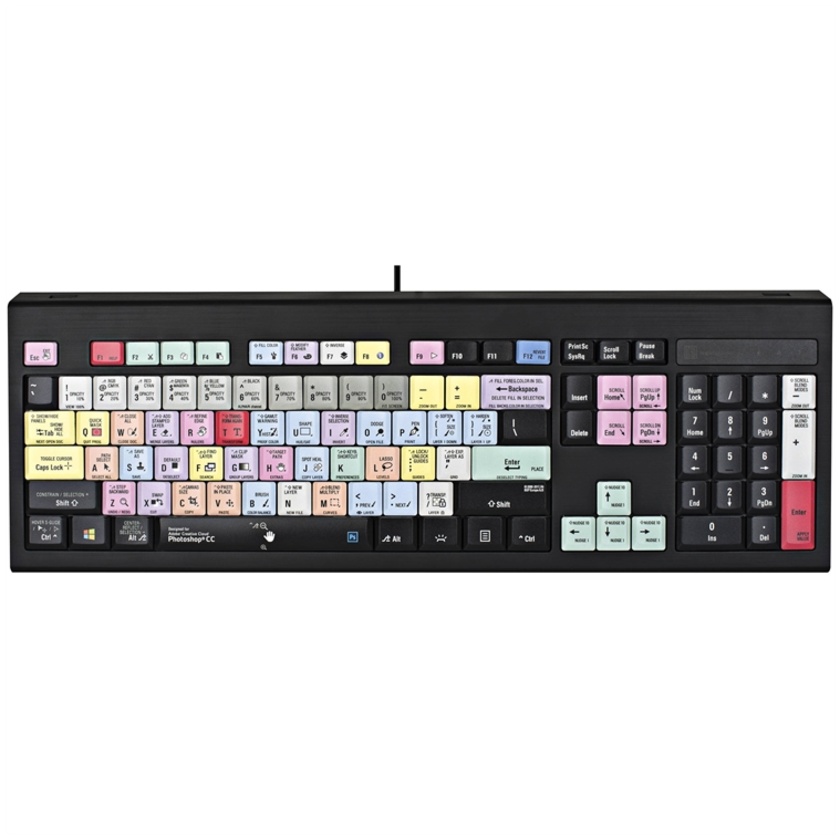 LogicKeyboard Astra Series Adobe Photoshop CC Backlit Windows Keyboard (Black)