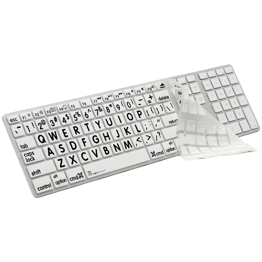 LogicKeyboard XLPrint LogicSkin Transparent Keyboard Cover for Apple Ultra Thin Keyboard (White)