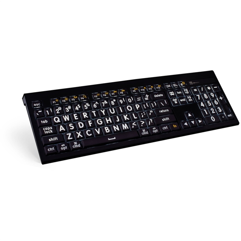 LogicKeyboard Astra Series Xlprint Mac Backlit Keyboard (US, White on Black)