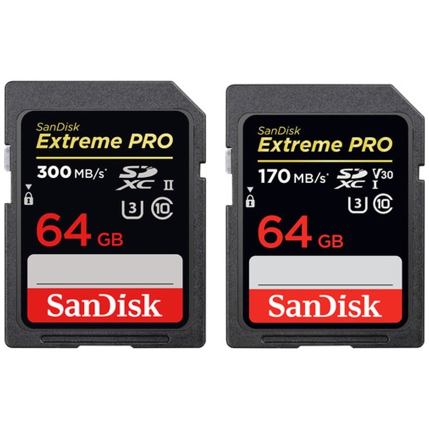 SanDisk 64GB Extreme PRO UHS-II and UHS-I SDXC Memory Card Kit