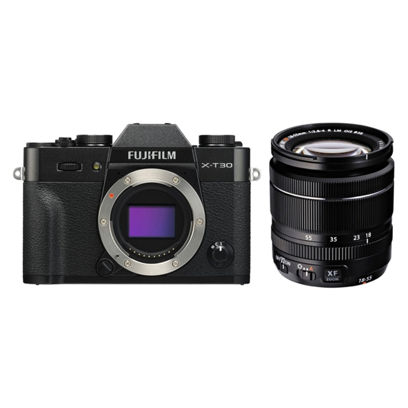 Fujifilm X-T30 Mirrorless Digital Camera with XF 18-55mm f/2.8-4 R Zoom Lens (Black)