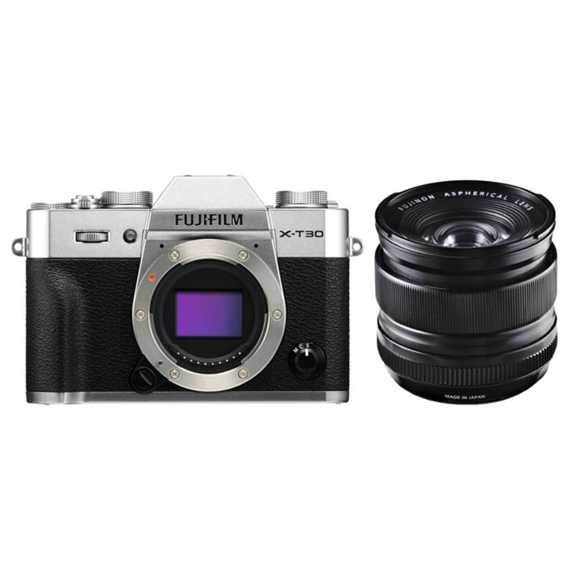 Fujifilm X-T30 Mirrorless Digital Camera (Silver) with XF 14mm f/2.8 R Ultra Wide-Angle Lens