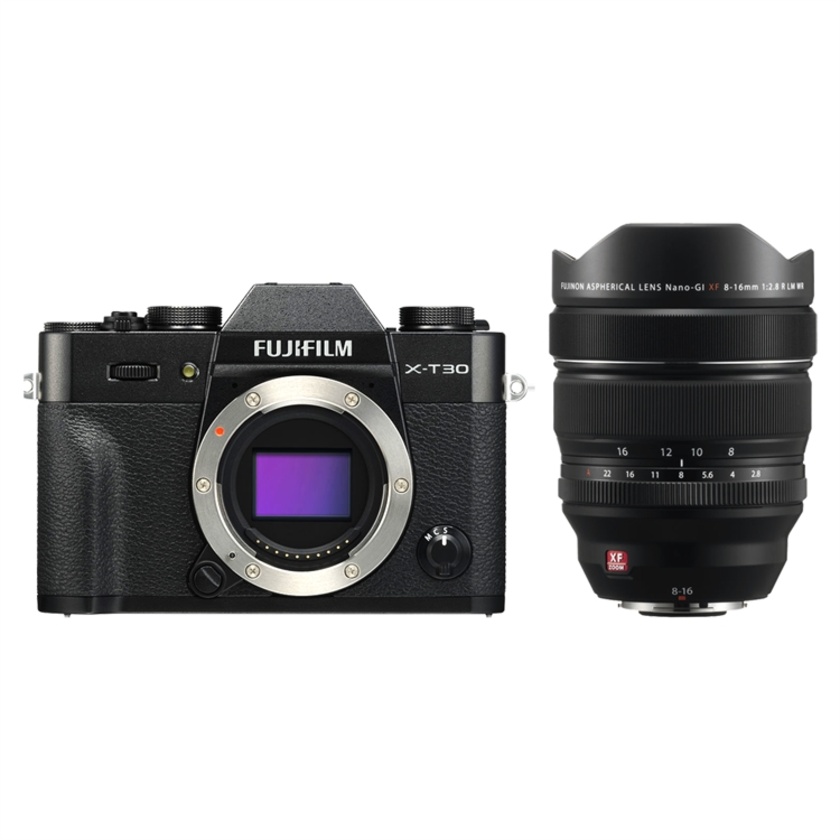 Fujifilm X-T30 Mirrorless Digital Camera with XF 8-16mm f/2.8 R Lens (Black)