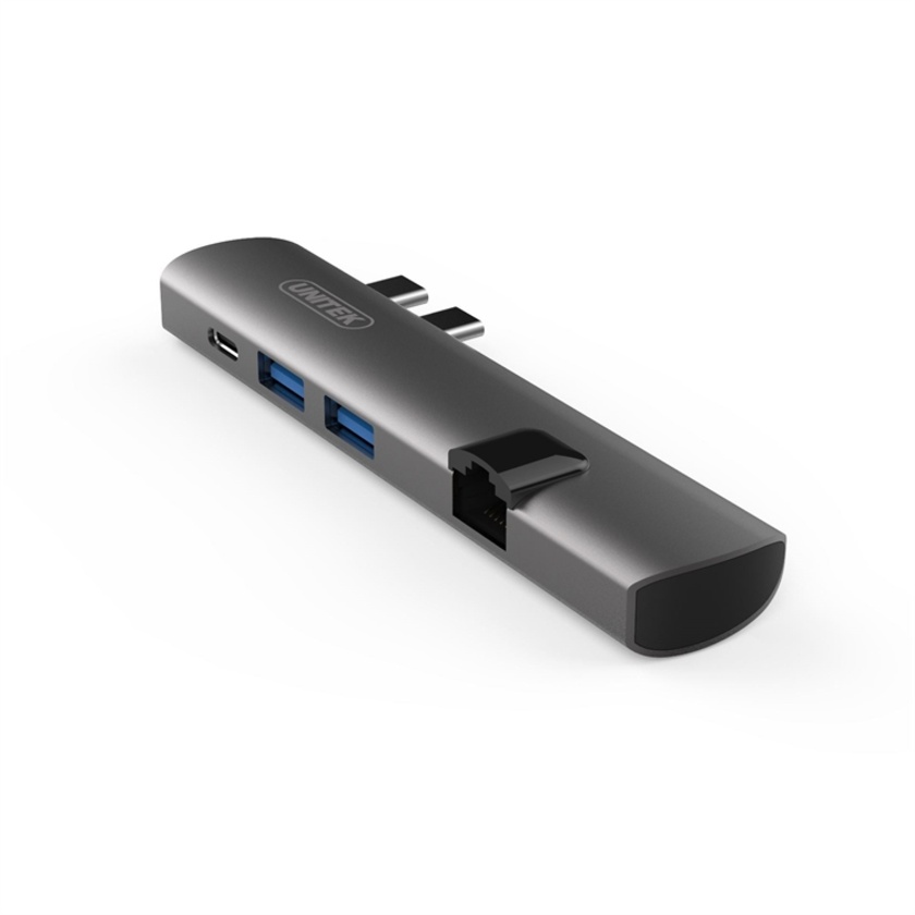 UNITEK Compact Dual USB 3.1 Type-C Multi-Port Hub for Macbook Pro.
