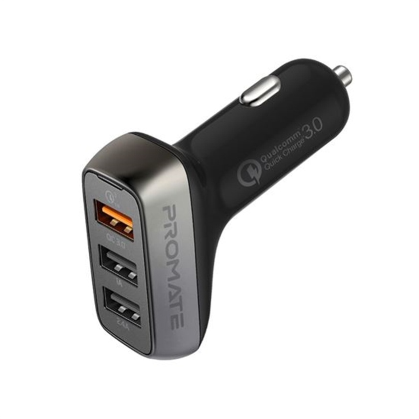 Promate Car Charger with 3 USB Ports (35W)