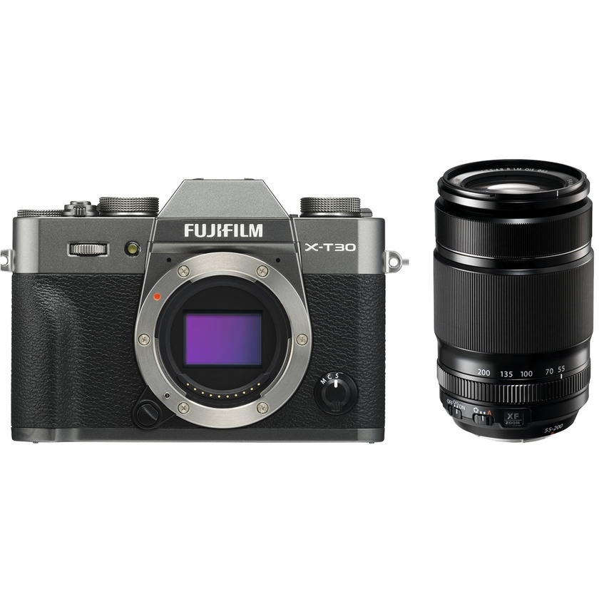 Fujifilm X-T30 Mirrorless Digital Camera (Charcoal) with XF 55-200mm f/3.5-4.8 R Lens (Black)