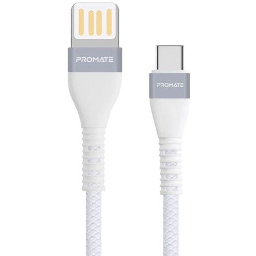 Promate Vigoray 1.2m USB-A To USB-C Sync & Charge Cable (White)