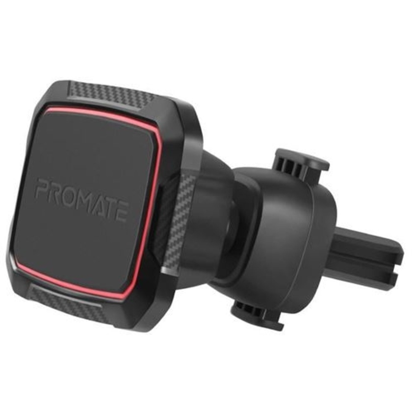 Promate AirGrip-2 Magnetic AC Vent Mount for Smartphone & Tablet Mount (Black/Maroon)