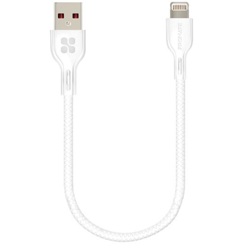 Promate USB to Lightning Connector Cable (White, 25cm)