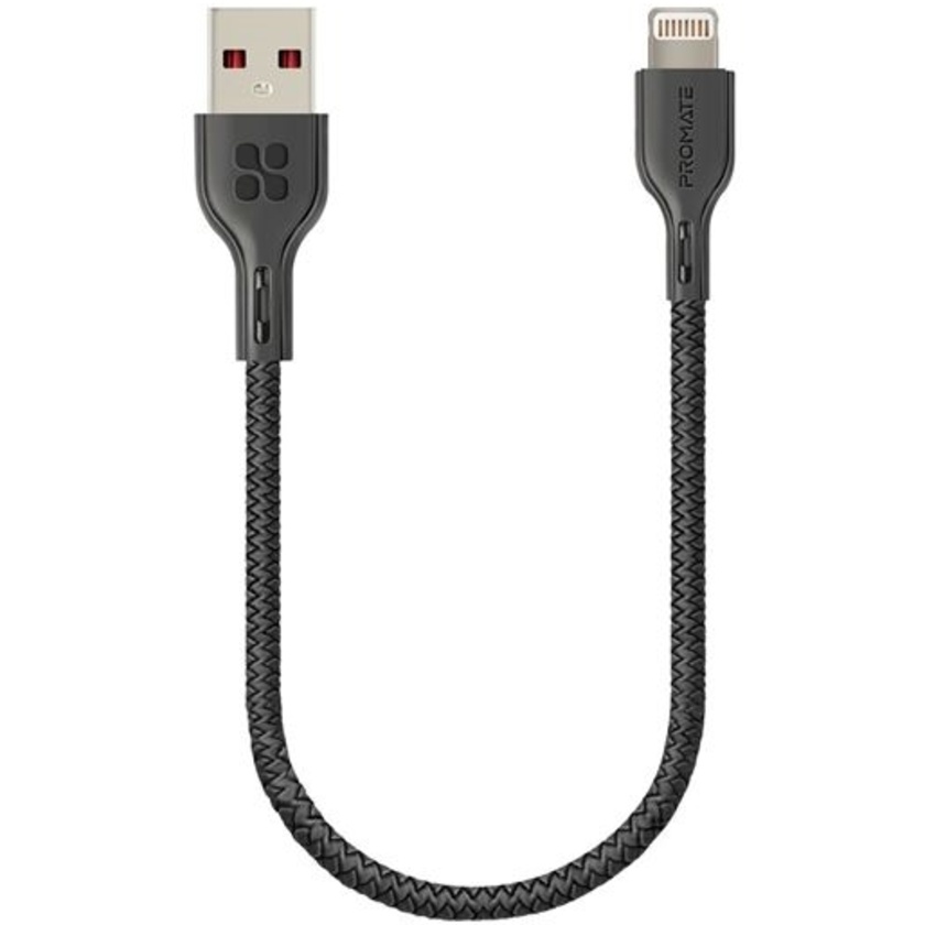Promate USB to Lightning Connector Cable (Black, 25cm)