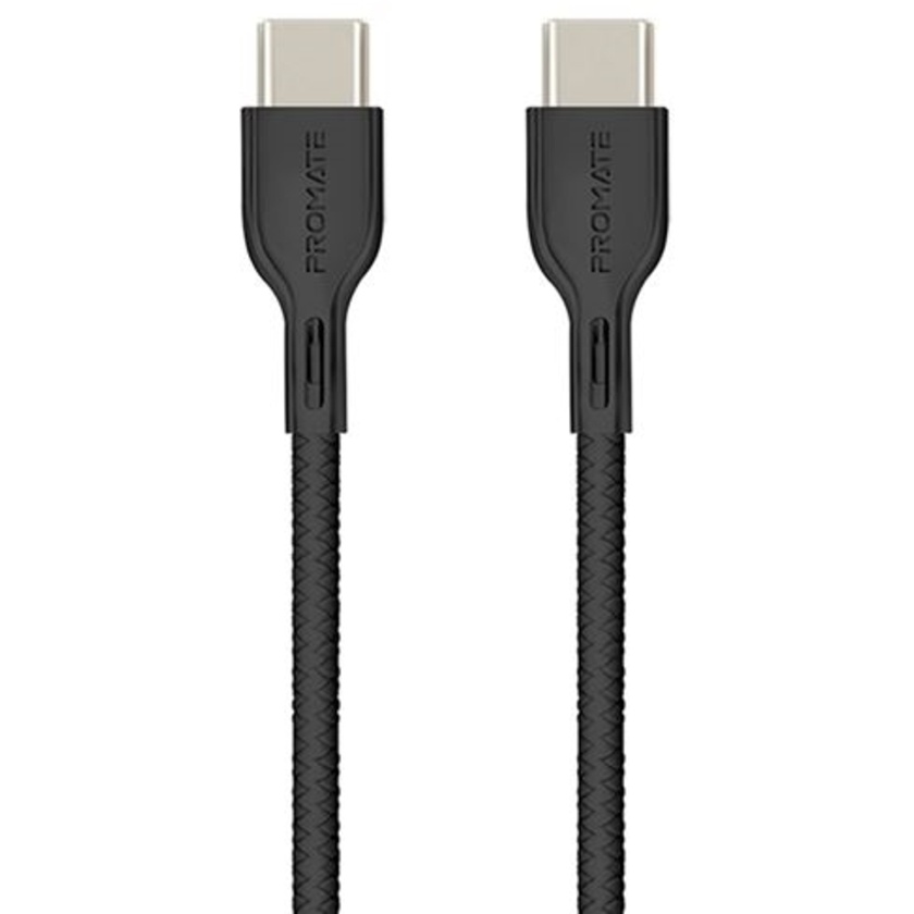 Promate 60W USB-C to USB-C Cable with Power Delivery Support (Black, 2m)