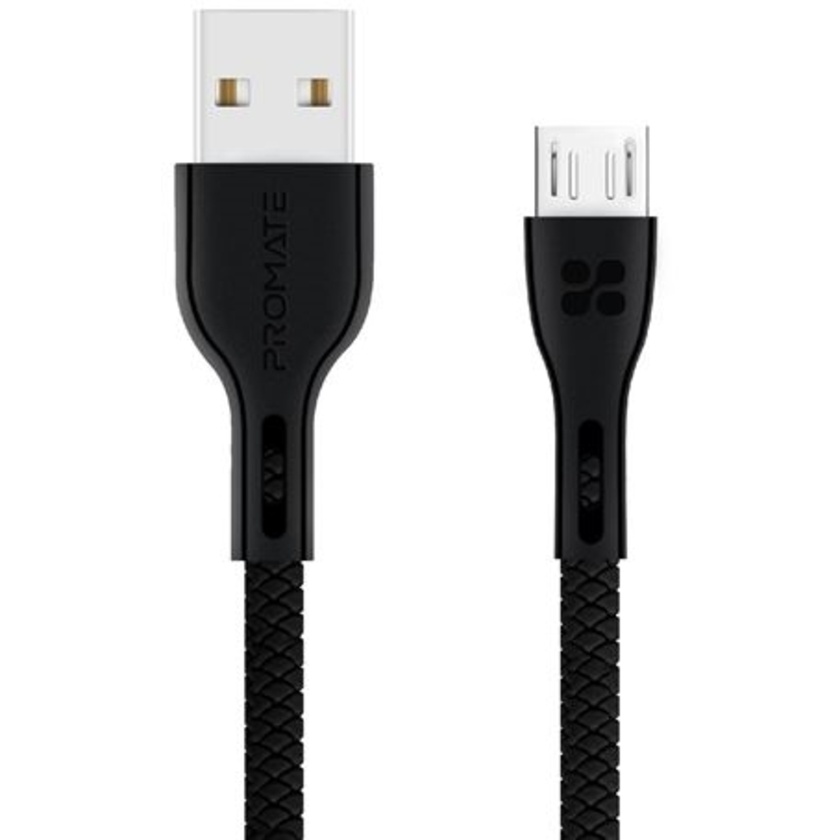 Promate USB to Micro-USB Sync & Charge Cable (Black, 1.2m)