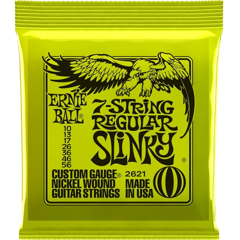 Ernie Ball 7-String Regular Slinky Nickel Wound Electric Guitar Strings (7-String Set, .010 - .056)