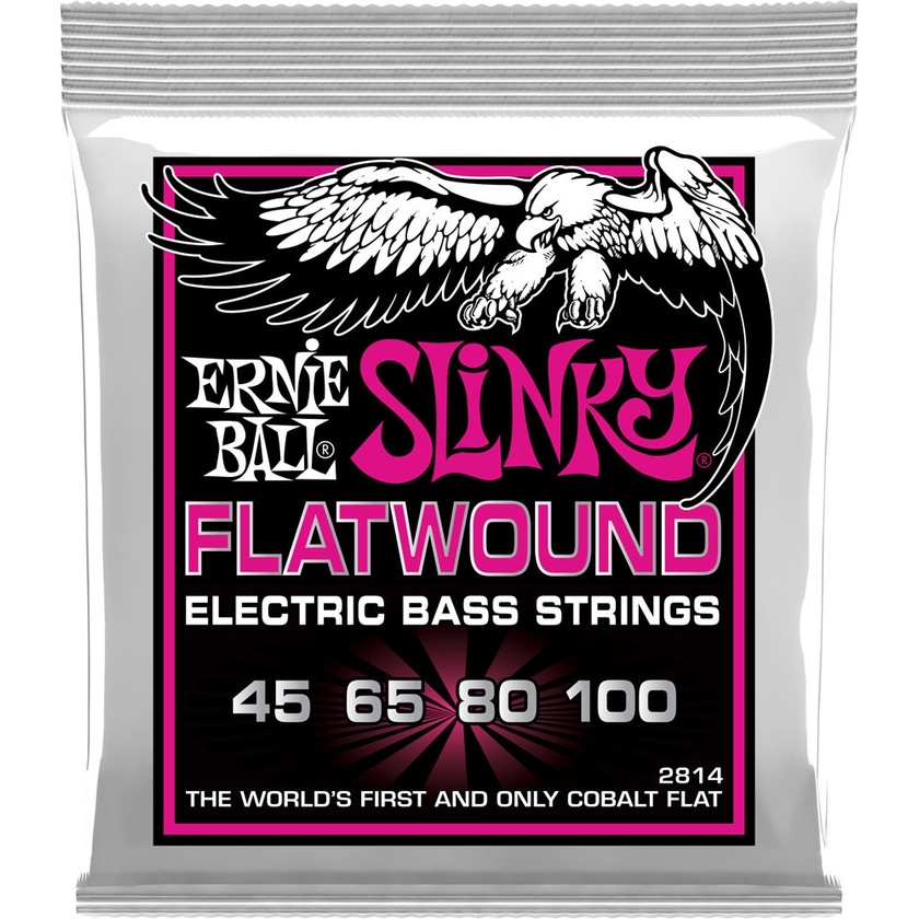 Ernie Ball Super Slinky Flatwound Electric Bass Strings (4-String Set, .045 - .100)