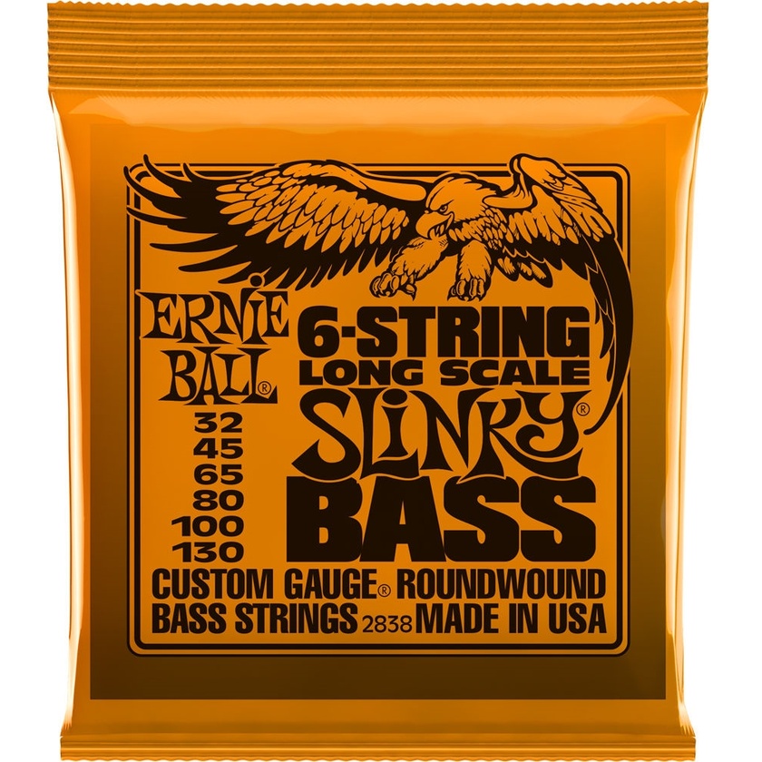Ernie Ball Long Scale Slinky Nickel Wound Electric Bass Strings (6-String Set, .032 - .130)
