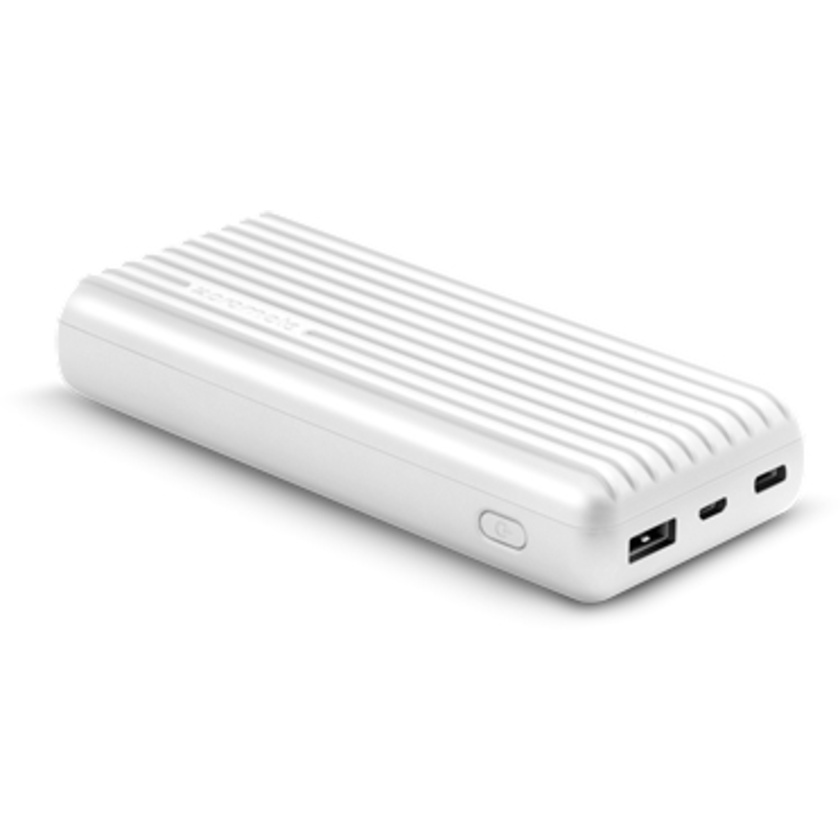 Promate Titan-20C USB-C High Capacity Power Bank with 3.1A Dual USB Output (White)