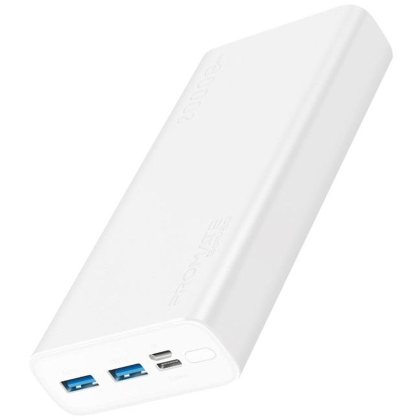 Promate Bolt-20 Smart Charging Power Bank with Dual USB Output (White)