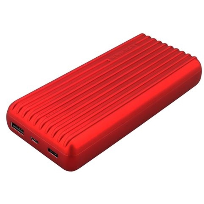 Promate Titan-20C USB-C High Capacity Power Bank with 3.1A Dual USB Output (Red)