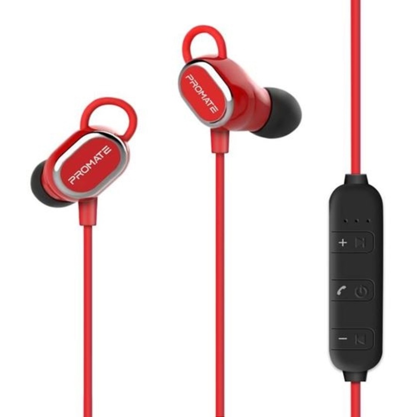 Promate Rovi Ergonomic In-Ear Stereo Wireless Earphones (Red)