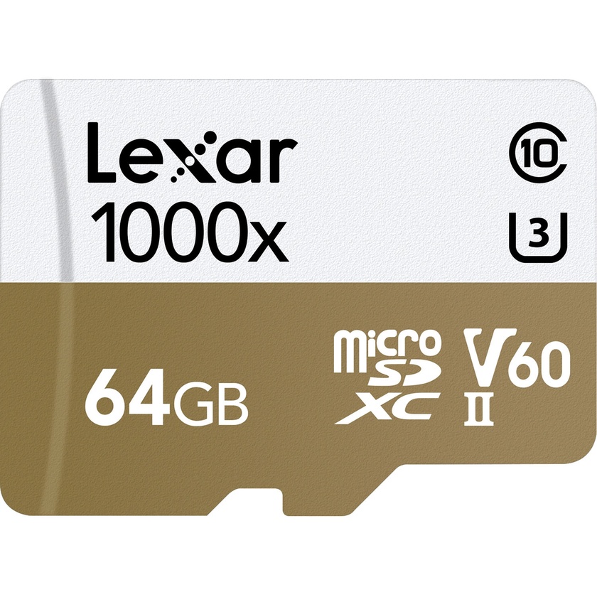 Lexar 64GB Professional 1000x UHS-II microSDXC Memory Card with SD Adapter