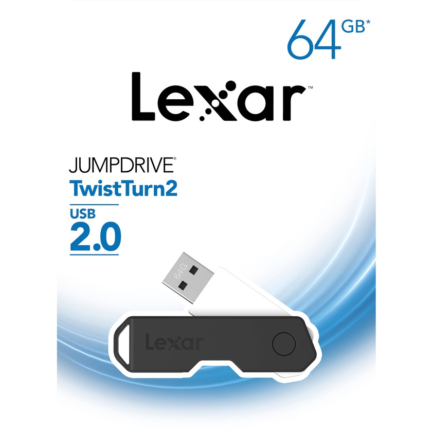 Lexar 64GB JumpDrive TwistTurn2 USB Flash Drive (Black)