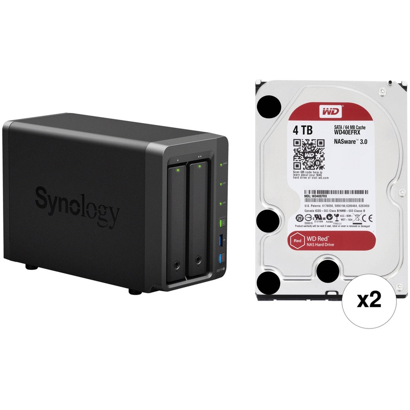 Synology DiskStation 8TB DS718+ 2-Bay NAS Enclosure