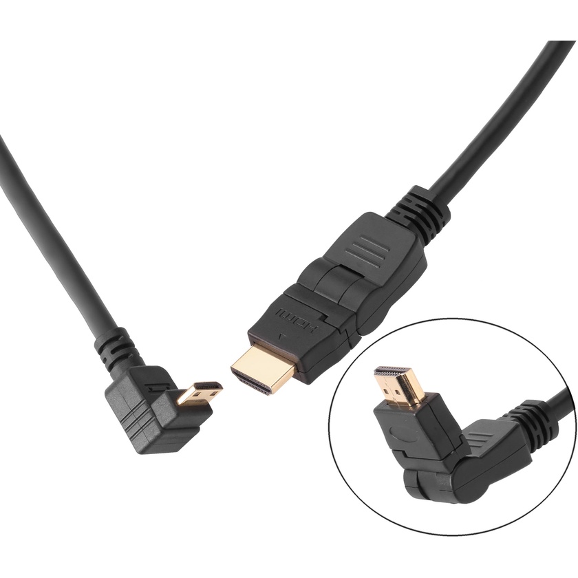 Pearstone 6' Swiveling HDMI to Right-Angle Mini HDMI Cable