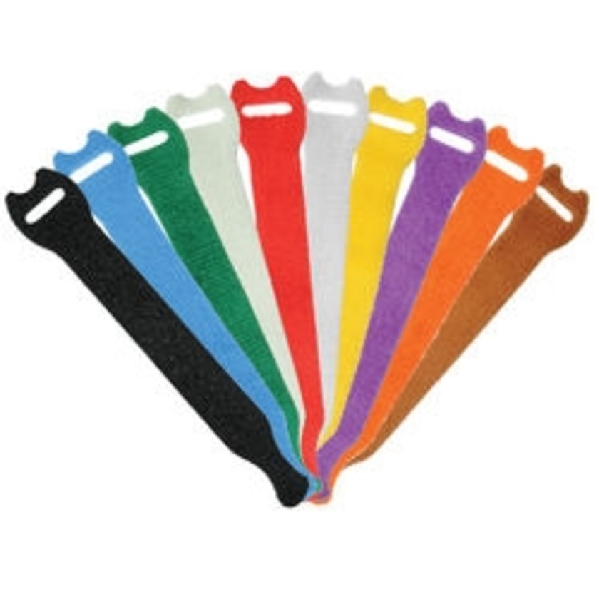 Pearstone 0.5 x 6" Touch Fastener Straps (Multi-Colored, 10-Pack)