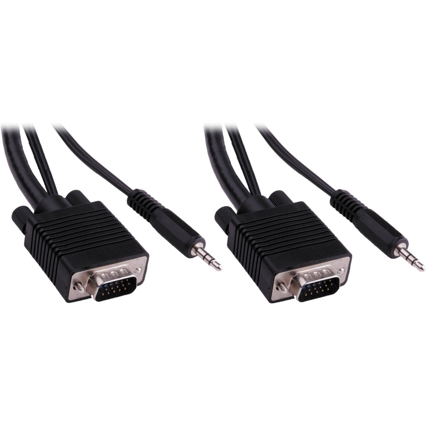 Pearstone 25' Standard VGA Male to Male Cable with 3.5mm Stereo Audio