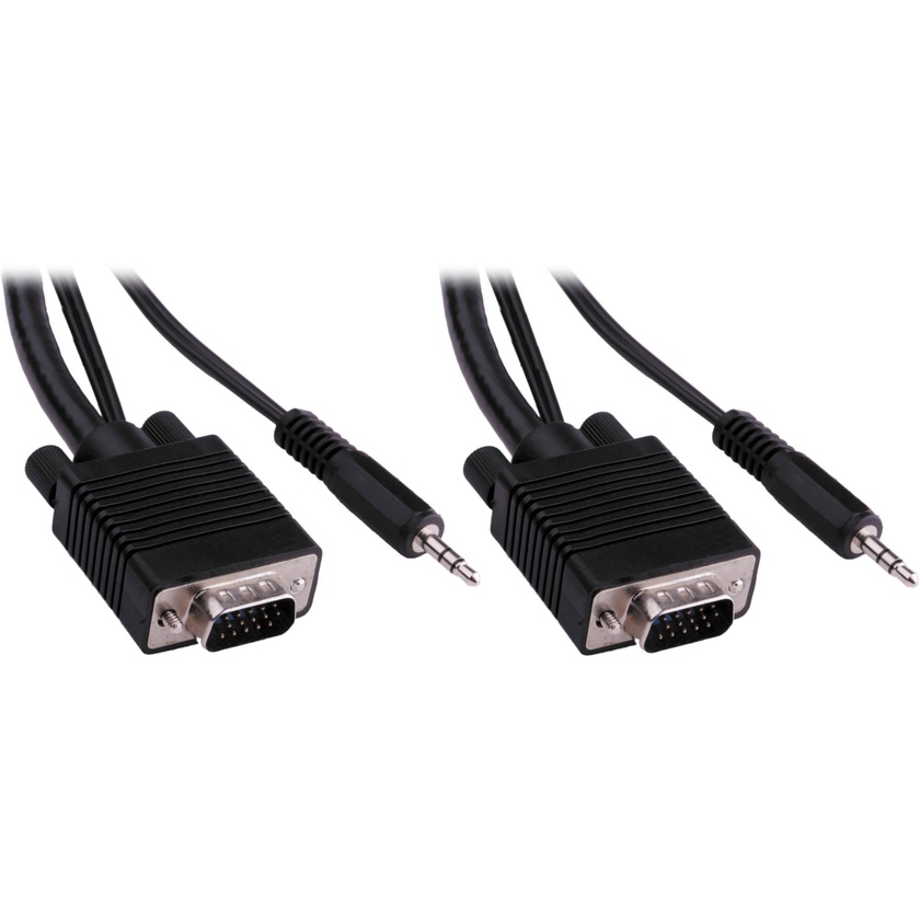 Pearstone 35' Standard VGA Male to Male Cable with 3.5mm Stereo Audio