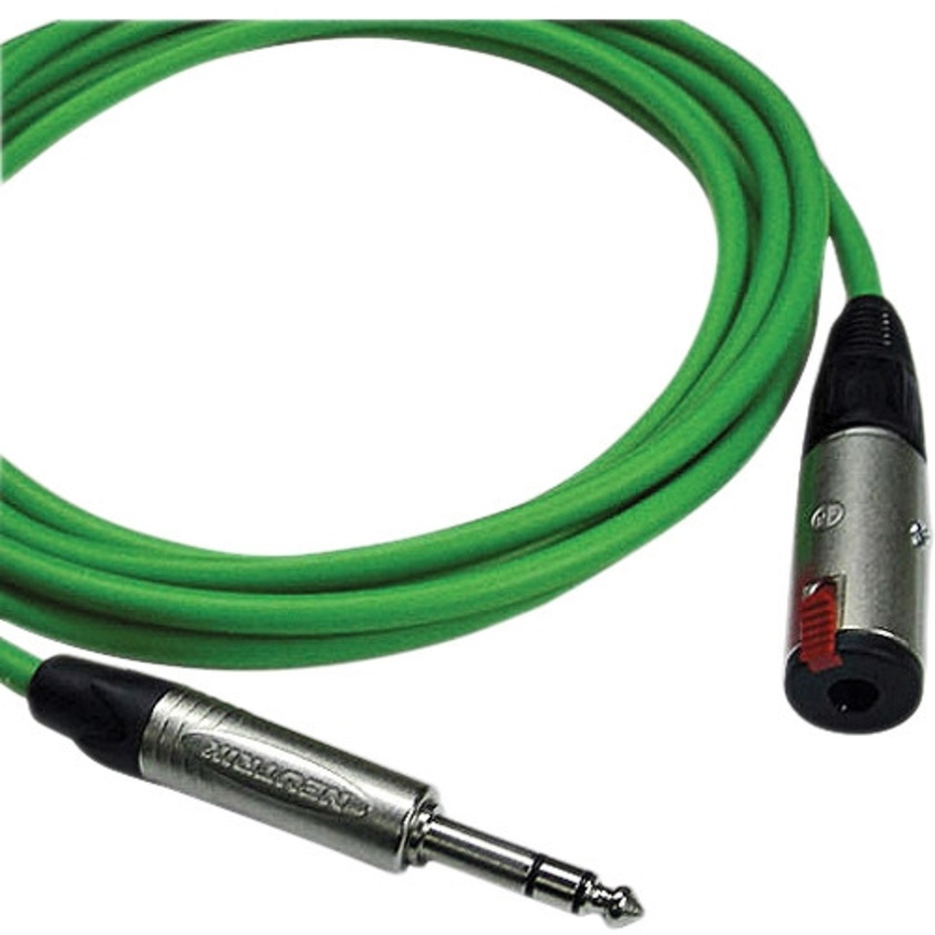 Canare Starquad TRSM-TRSF Extension Cable (Green, 15')