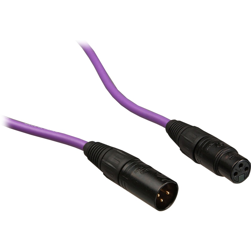 Canare L-4E6S Star Quad XLRM to XLRF Microphone Cable - 3' (Purple)